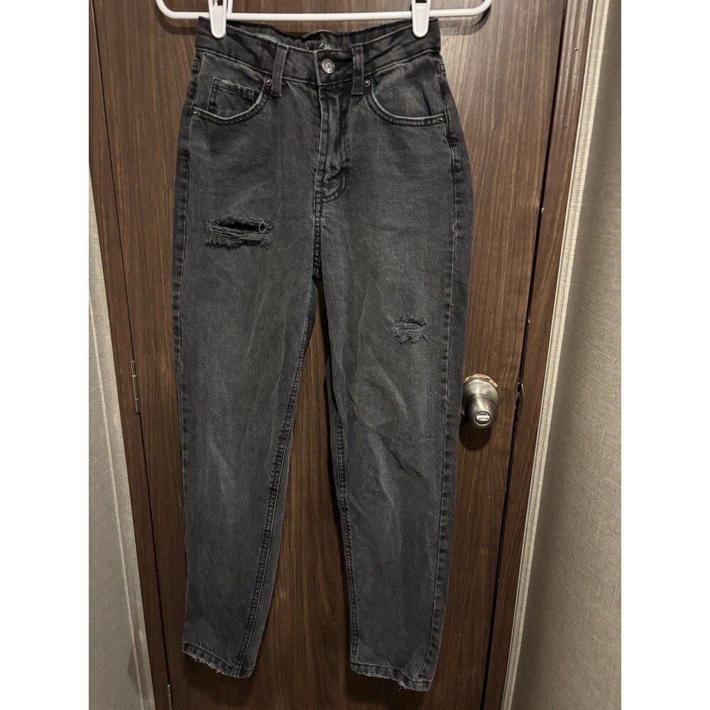 WILD FABLE Women's Black Wash Jeans Sz 00 Denim High-Rise Tapered Five Pocket